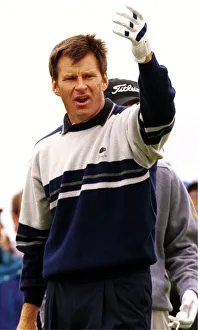 Upset Prints: Nick Faldo upset at hitting a poor tee shot during the third round of the Open Golf
