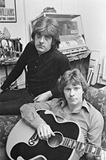 Nick Lowe dark shirt) and Dave Edmunds (in lighter shirt) pictured together in 1979