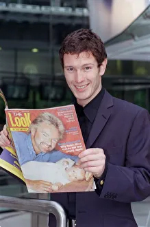 Nick Moran Actor October 98 At the launch of Film Four Channel 4 holding a copie of