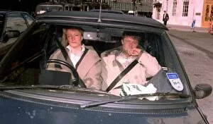 00161 Collection: Nicky Campbell TV Presenter Being Driven To Work By New Girlfriend Tina Ritchie