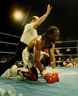 Nigel Benn boxer middleweight champion of the world during a fight