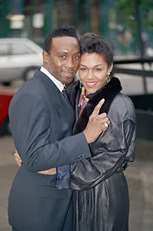 Nigel Benn with girlfriend Caroline Jackson ahead of his upcoming fight with american