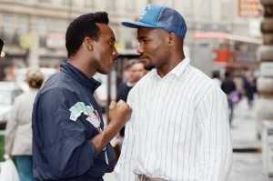 Nigel Benn (left) with Kid Milo ahead of their upcoming middleweight clash