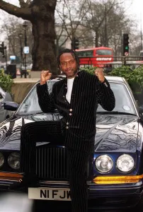 NIGEL BENN AT A PRESS CONFERENCE TODAY AT THE LONDON DORCHESTER