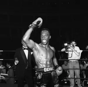 Nigel Benn vs Tim Williams at Royal Albert Hall London. Benn stopped his opponent