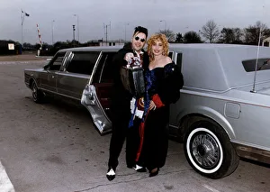 Nigel Kennedy Violinist getting whisked around in a limousine with his girlfriend Brixy