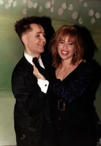 Nigel Kennedy Violinist with his girlfriend Brixy Smith dbase
