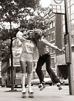 Quirky Prints: Nigel Lythgoe pictured in 1971 kissing Heather Berkers with springs on his shoes