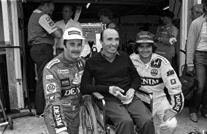 Wheelchair Prints: NIGEL MANSELL WITH FRANK WILLIAMS, BRITISH GRAND PRIX AT BRANDS HATCH - 12 / 07 / 1986