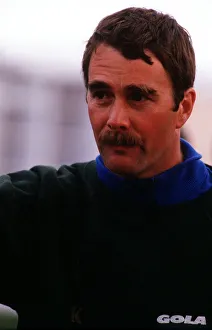 00000 Prints: Nigel Mansell Motor Racing Formula One Driver taking part in the Television Programme Its