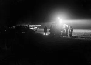Pilot Prints: Night flying at Hanworth. Flood lighting for night flying at Hanworth 14th September 1932