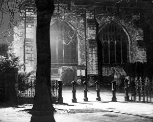 Illumination Prints: Night pictures of Maidstone, Kent showing the entrance to All Saints Church illuminated