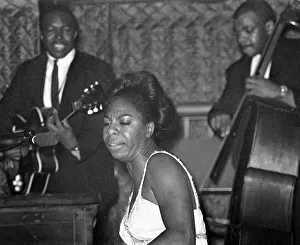 Nina Simone June 1965 Jazz singer Pictured preforming at Annies Club - on stage playing