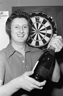 Nineteen year old Eric Bristow celebrates his victory in the Professional section of