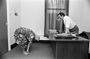 Keep Fit Prints: Ninety two year old supergran Winifried has a work out watched by health boss Tony