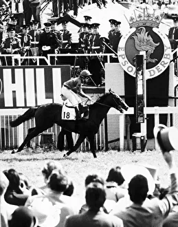 00003 Prints: No18 Shergar with Walter Swinburn wins the Derby at Epsom by a record 10 Lenghts