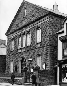 1936 Prints: Noddfa Chapel in Treorchy, a village in the county borough of Rhondda Cynon Taf