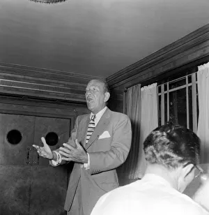 Noel Coward actor and playwright performing at the Dorchester Hotel London