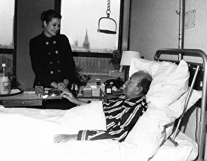 Playwright Prints: Noel Coward actor is visited by Princess Grace of Monaco at St Thomas