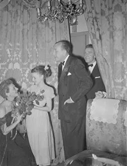 Playwright Prints: Noel Coward (Centre) seen here with Mary Martin left and Sammuel White at a Actors