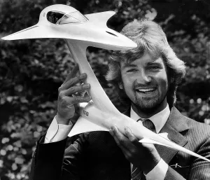 Noel Edmonds Tv Presenter Shows Off A Model Of His Craft In Which He Hopes To Break