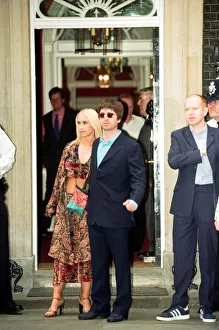Noel Gallagher and his girlfriend Meg Matthews at 10 Downing Street for a party held by