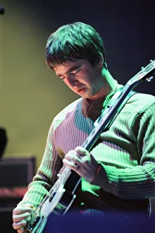 Noel Gallagher of Oasis performing at Newcastle Arena during their Be Here Now Tour