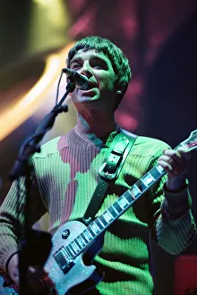 Noel Gallagher of Oasis performing at Newcastle Arena during their Be Here Now Tour