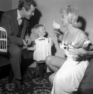 Noel Harrison with Daughter Cathryn aged 19 months January 1961 Pictured at Blue