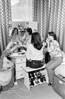 Idsarchivesmw Prints: The Nolan sisters at home in Ilford. Anne and Maureen in a bedroom getting ready