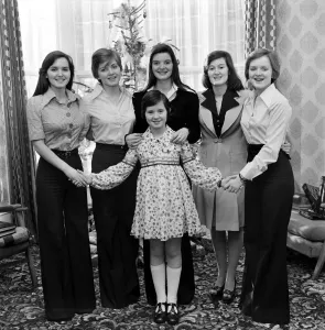 The Nolan Sisters: Six lovely young ladies aged from 9 to 24 years are appearing in