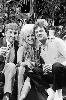01111 Prints: Norman Collier with Barbara Windsor and her boyfriend Stephen Hollings filming a TV show