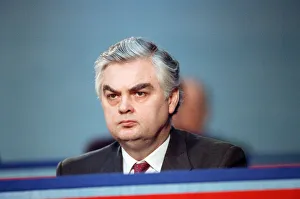 Campaigns Prints: Norman Lamont at the launch of the Conservative party election manifesto. 18th March 1992