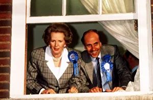 Elections Prints: Norman Tebbit Conservative MP with Margaret Thatcher after the Election victory in