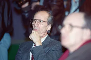 Campaigns Prints: Norman Tebbit at the launch of the Conservative party election manifesto. 18th March 1992