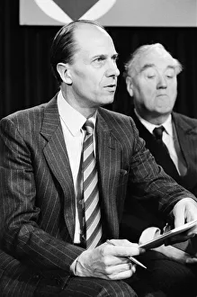 Norman Tebbit at the launch of the Conservative Party Manifesto at Conservative HQ in