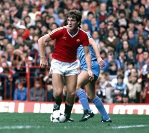 Norman Whiteside of Manchester United in action during their league division one match