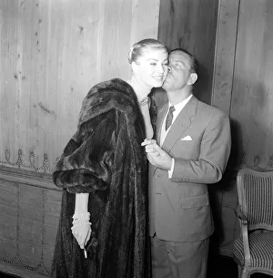 Bracelet Prints: Norman Wisdom actor May 1956 Anita Ekberg actress at the savoy Hotel