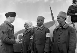 Commonwealth Prints: North African Arab soldiers are assisting the RAF on Tunisian airfields