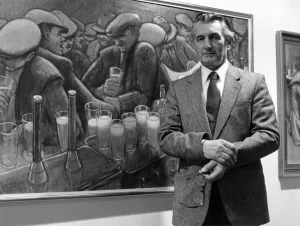 01100 Prints: North East artist Norman Cornish pictured at his exhibition