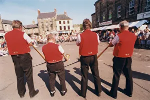 00419 Prints: North East Festivals The Alnwick Music Festival 6 August 1997 - A horn blowing
