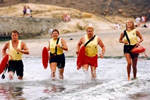 Some North East Lifeguards doing their Baywatch impression in July 1995