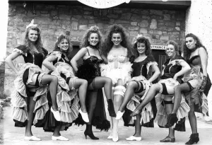 The North-Easts only group of can-can girls from Follies bar in Prudhoe