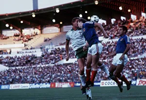 Northern Ireland 0 Yugoslavia 0 World Cup 1982 football players Bill Hamilton heading