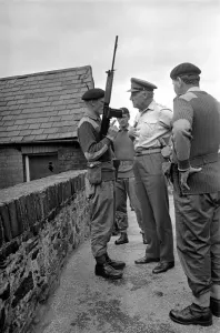 00013 Prints: Northern Ireland August 1969. Chief of staff General Sir Geoffrey Baker seen here touring
