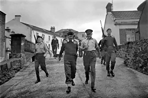 Northern Ireland August 1969. Chief of staff General Sir Geoffrey Baker seen here touring