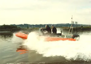 Splashing Prints: Northumbria Marine Divisions new rigid inflatable Polmar speed boat going through