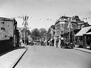 Flags Prints: Northwood Hills decorated for King George V Silver Jubilee 1935