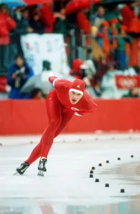 Ice Skating Prints: Norwegian speed sketer Johan Olav Koss Speed in action during the 1992 Winter Olympic