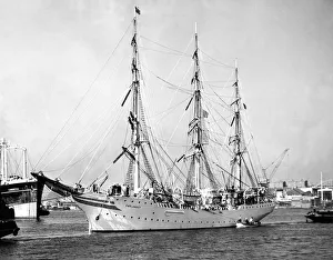 Docks Prints: The Norwegian training sailing ship Sorlandet berths at Albert Edward Dock, North Shields